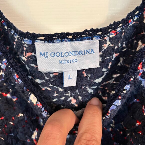 Mi Golondrina Flores Blouse sz Large - Picture 5 of 6